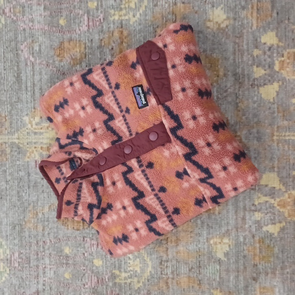 Patagonia Kids' Pink Rust Snap-T Fleece Pullover